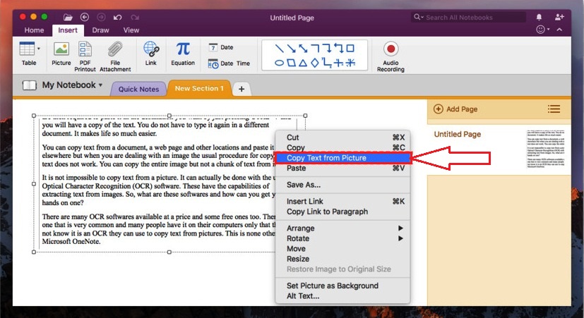 ocr onenote for mac